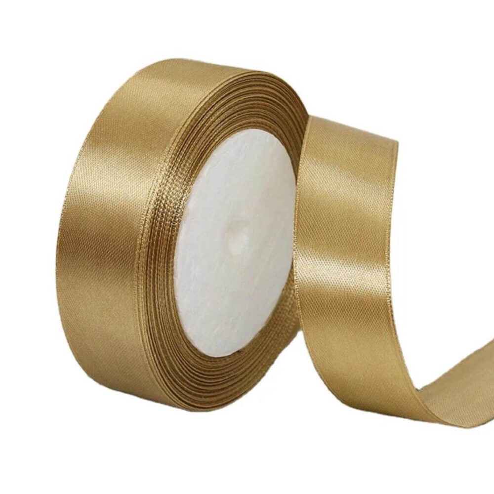 סרט סאטן 25 יארד 2 ס״מ- זהב