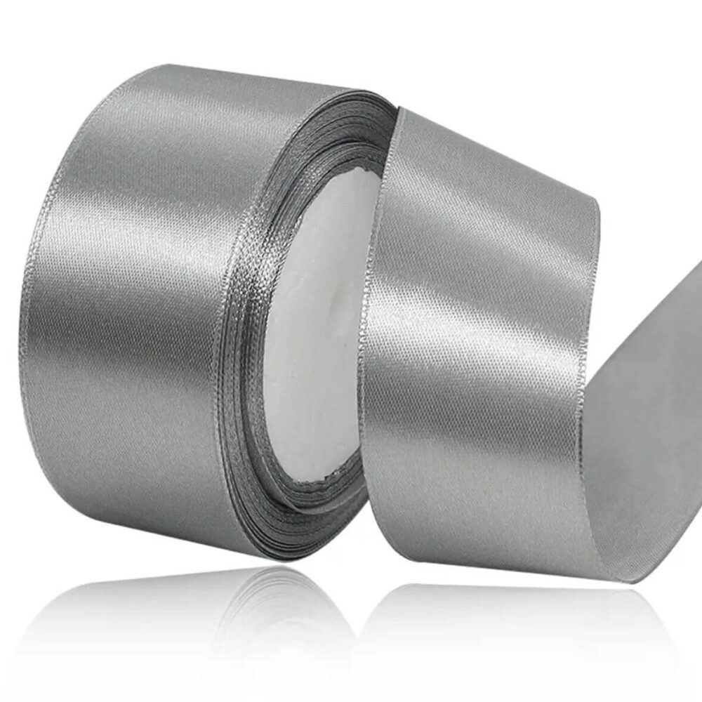 סרט סאטן 25 יארד 4 ס״מ- כסף