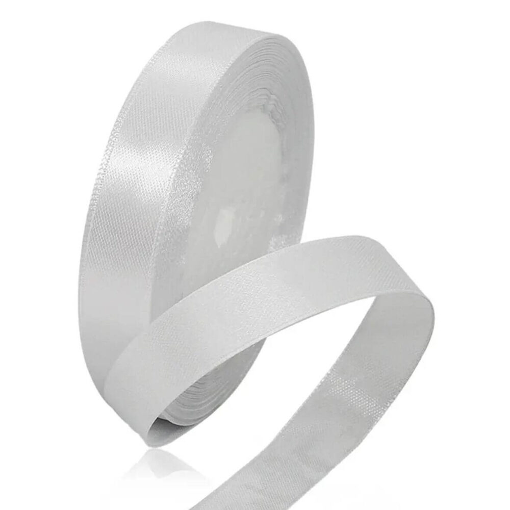 סרט סאטן 25 יארד 1 ס״מ- לבן