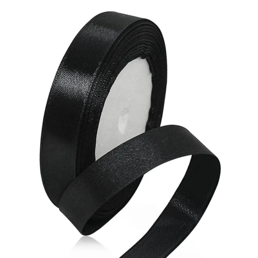 סרט סאטן 25 יארד 1 ס״מ- שחור