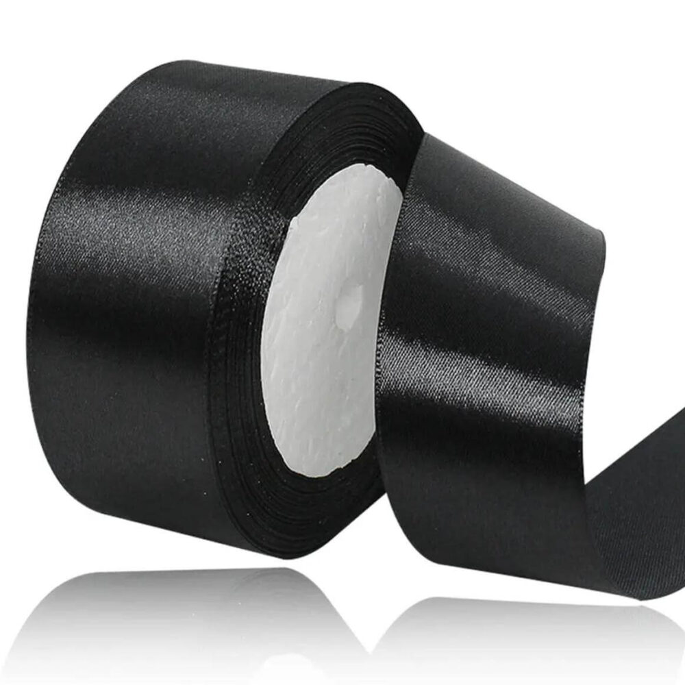 סרט סאטן 25 יארד 4 ס״מ- שחור