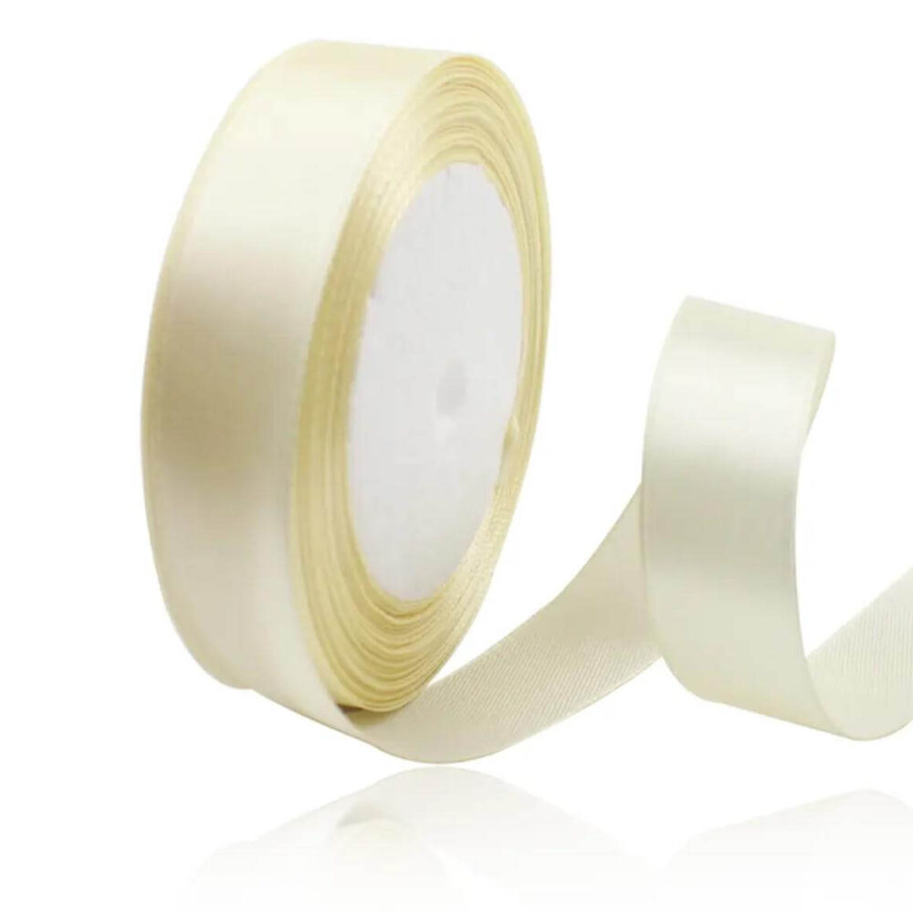 סרט סאטן 25 יארד 2 ס״מ- שמנת