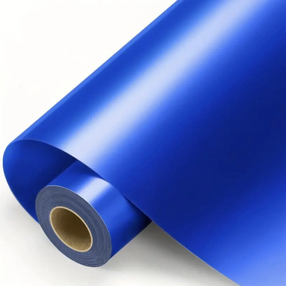 גליל מדבקת ויניל 50 מטר לסילואט כחול מבריק איטלקי