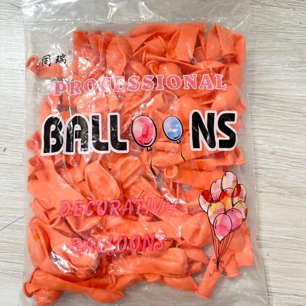 חבילת 100 בלונים בצבע אפרסק מקרון