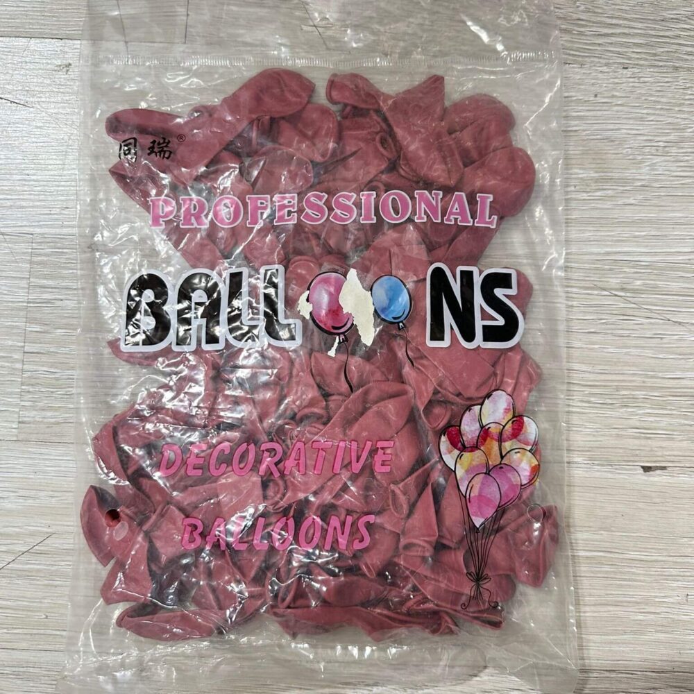 חבילת 100 בלונים בצבע ורוד עתיק