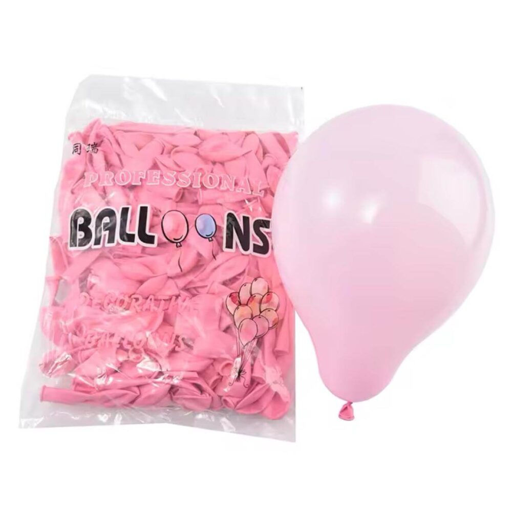 חבילת 100 בלוני גומי בצבע ורוד בייבי 5 אינצ׳