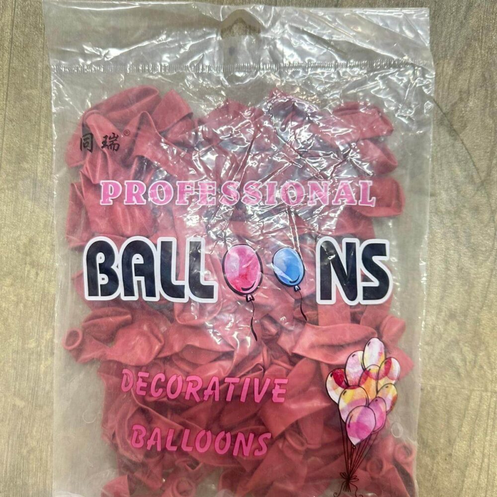 חבילת 100 בלוני גומי בצבע ורוד עתיק 5 אינצ׳