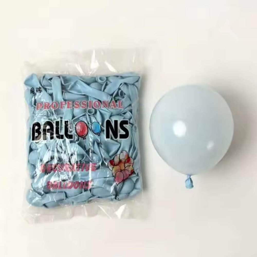 חבילת 100 בלוני גומי תכלת מקרון 5 אינצ׳