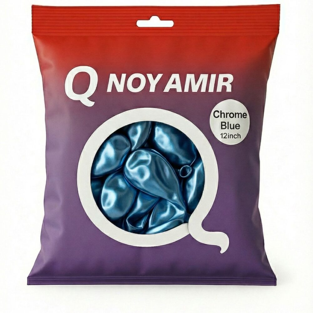 חבילת 100 בלוני גומי כרום כחול 12 אינץ'