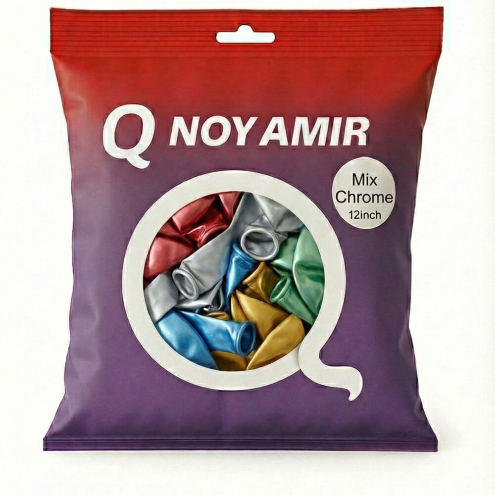 חבילת 100 בלוני גומי מיקס כרום 12 אינץ'