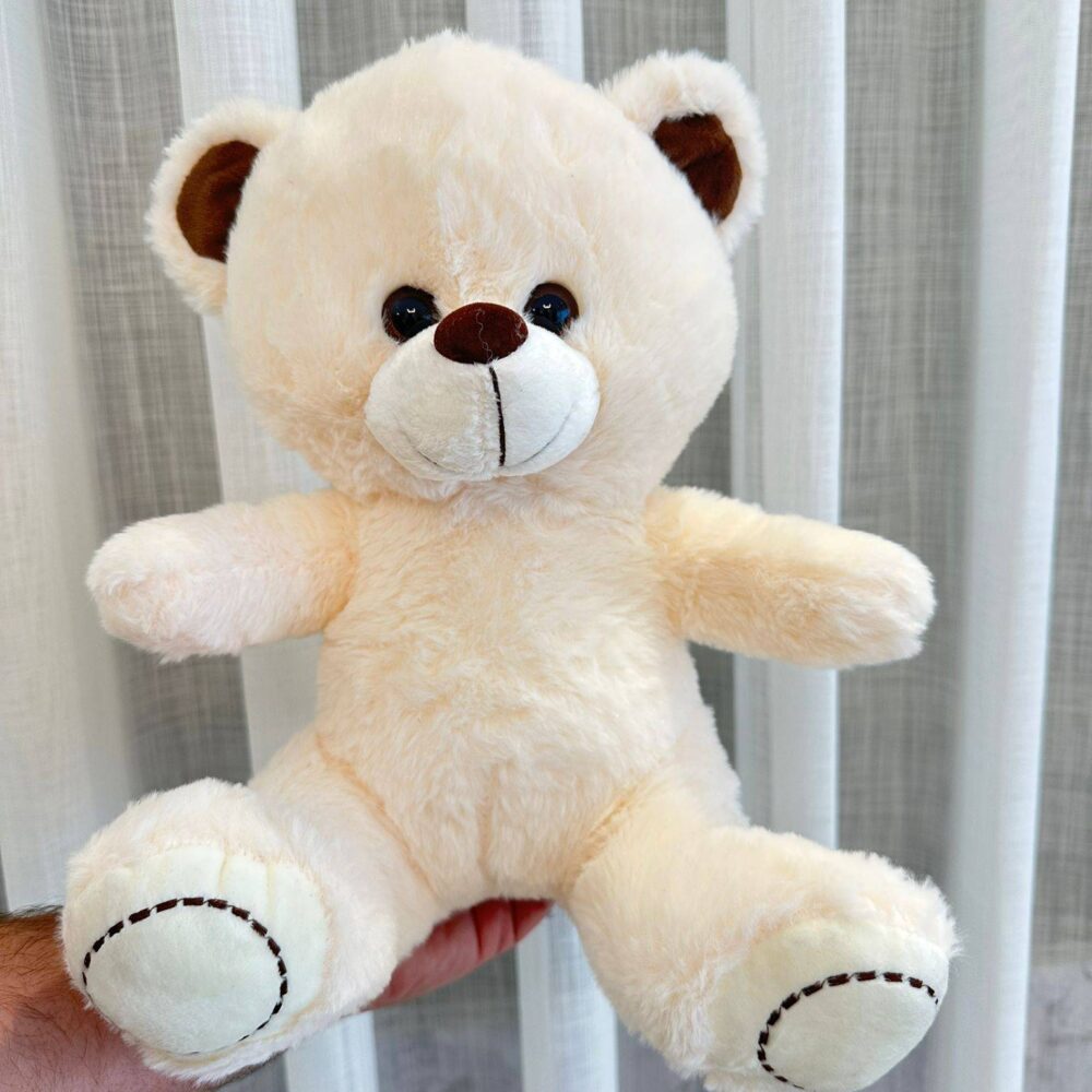 דובי שמנת 30 ס"מ דגם כפות רגליים קו- קוים