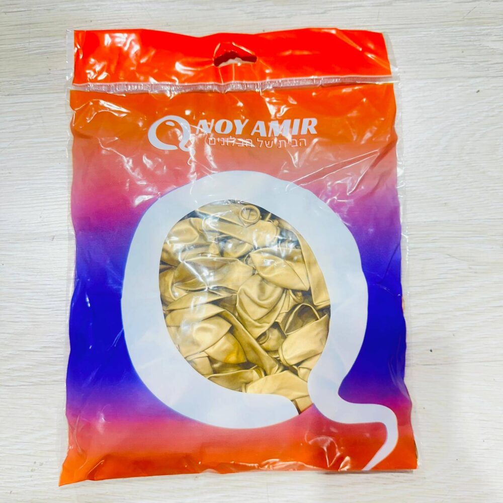 חבילת 100 בלוני גומי זהב כרום 5 אינץ'