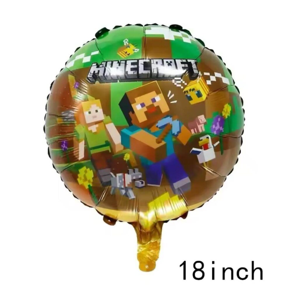 בלון מיילר עגול מיינקראפט 18 אינץ' Minecraft