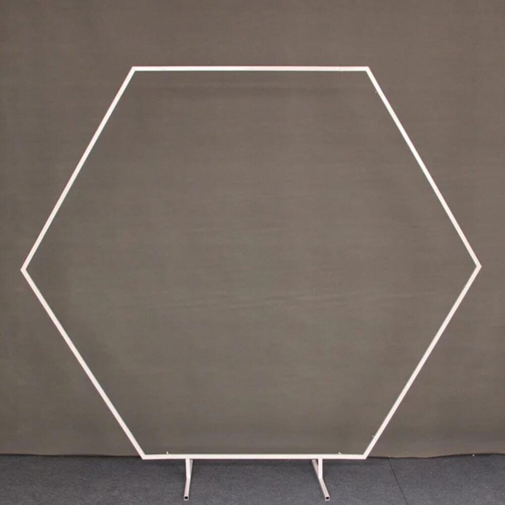 סטנד לעיצוב בלונים משושה לבן 1.80 מטר