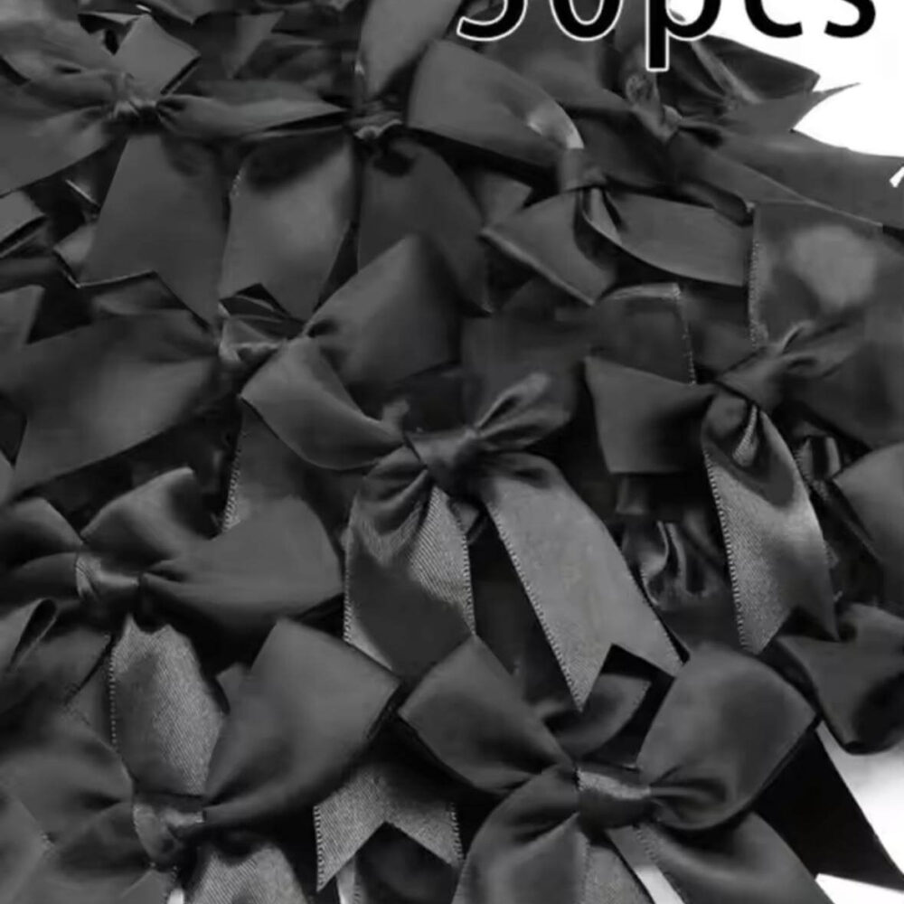 50 יח׳ פפיון סאטן שחור קטן