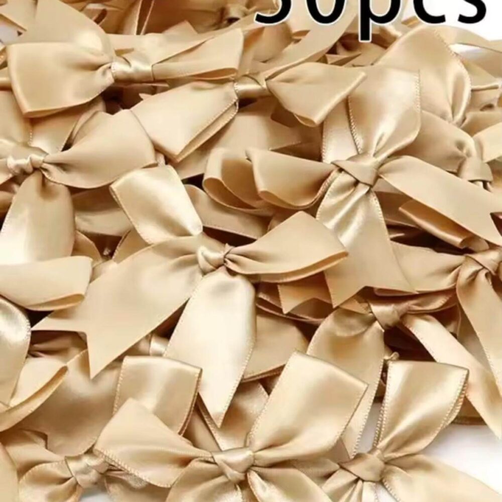 50 יח׳ פפיון סאטן זהב שמפניה קטן