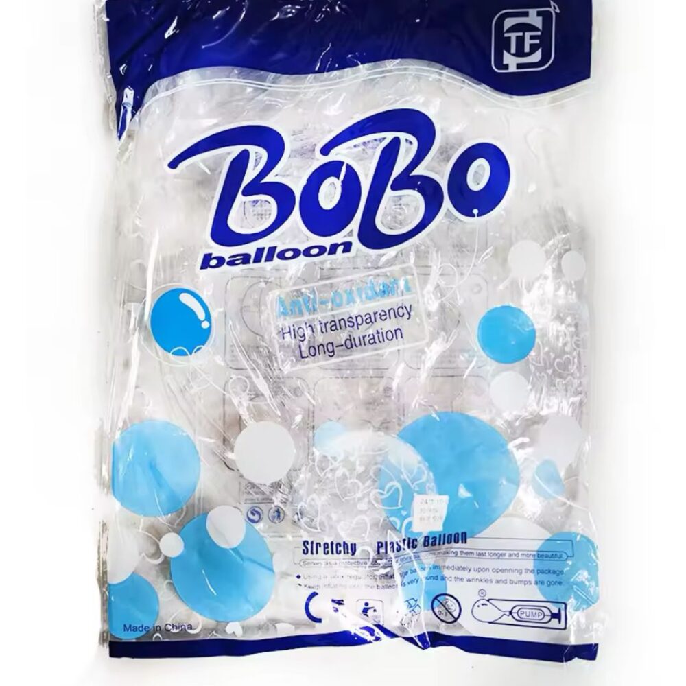 50 בלוני בועה מיני בובו שקוף 10 אינץ'