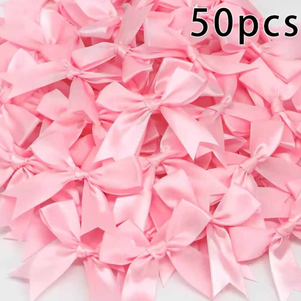 50 יח׳ פפיון סאטן ורוד זוהר קטן