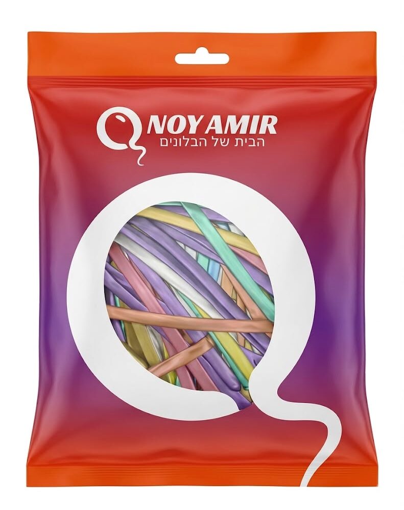 חבילת 100 בלוני נקניק 260 מיקס צבעי כרום