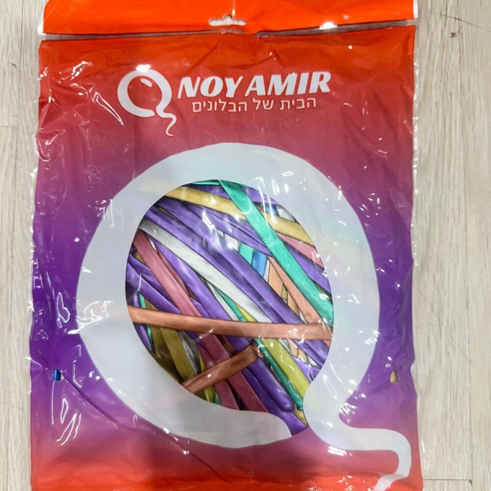 חבילת 100 בלוני נקניק 260 מיקס צבעי כרום