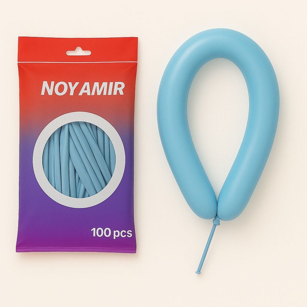 חבילת 100 בלוני נקניק 260 צבע תכלת מקרון