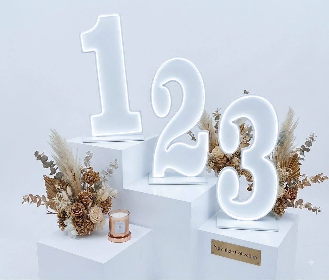 סט ספרות 123 חומר PVC מוארות לד לבן – תמונה 2