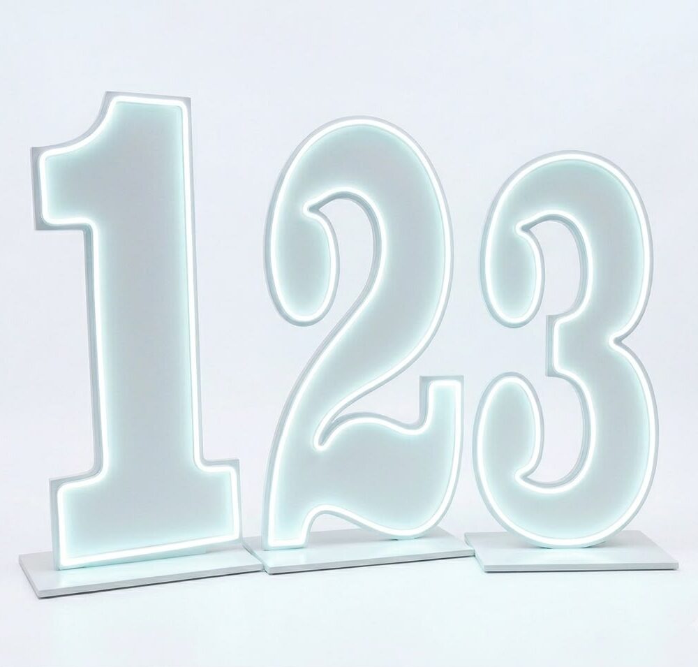 סט ספרות 123 חומר PVC מוארות לד לבן