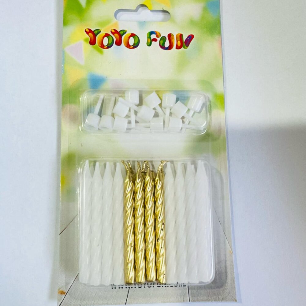 מארז 24 יח׳ נרות זהב לבן