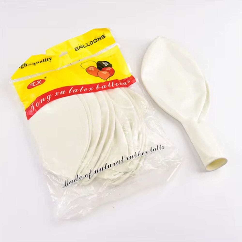 חבילת 10 יח׳ בלון פיתה 36׳ בצבע לבן