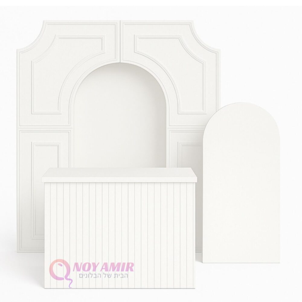 עמדת צילום PVC גשר + קיר מעוגל + שולחן פסים