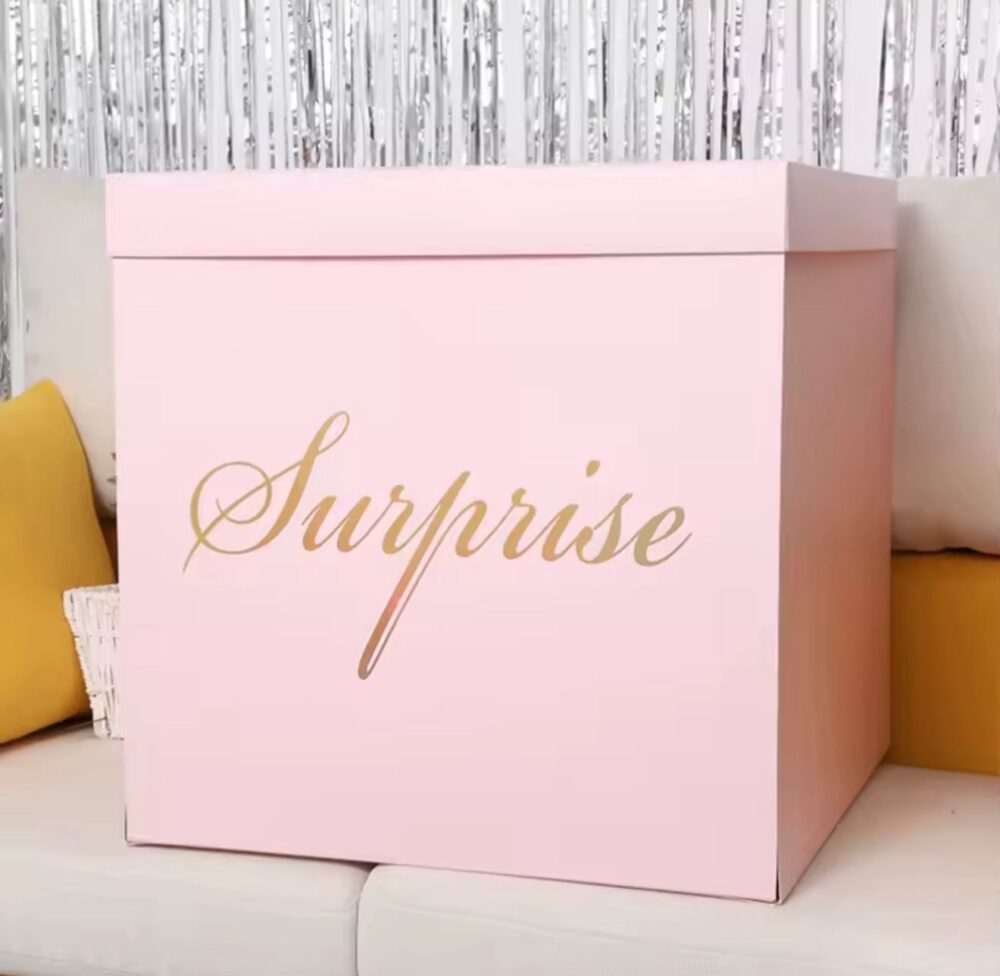 קופסת הפתעה מתפוצצת ורוד 50x50cm Surprise Box