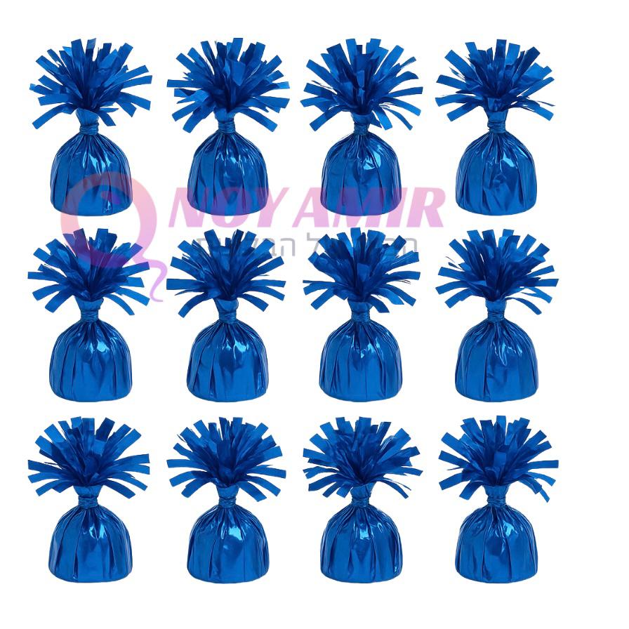 מארז של 12 יח׳ משקולות לבלונים בצבע כחול