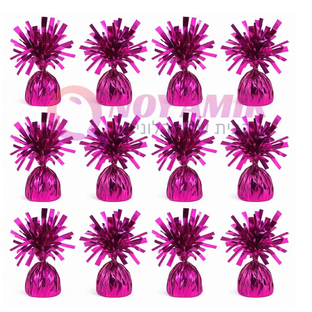 מארז של 12 יח׳ משקולות לבלונים בצבע ורוד פוקסיה