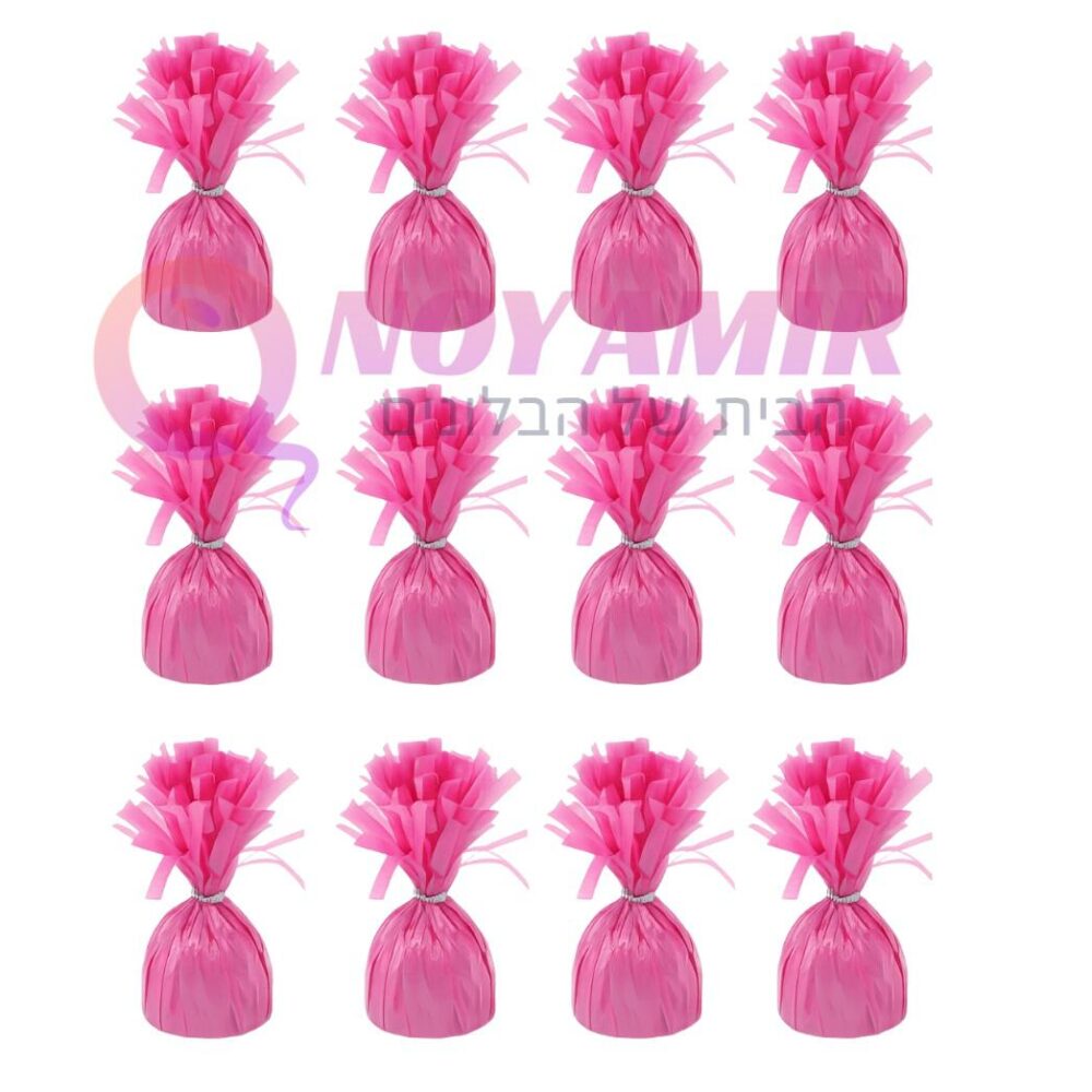 מארז של 12 יח׳ משקולות לבלונים בצבע ורוד מקרון