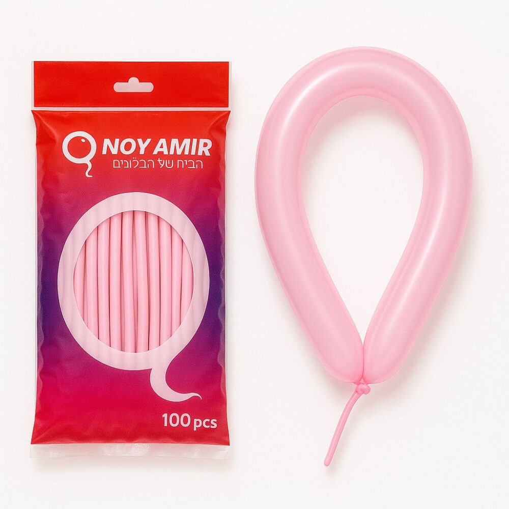 חבילת 100 בלוני נקניק 260 בצבע ורוד בייבי