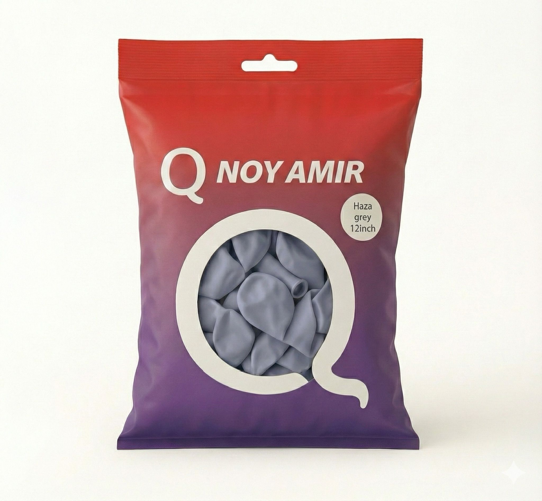 חבילת 100 בלוני גומי אפור כחול Haza Grey 12 אינצ