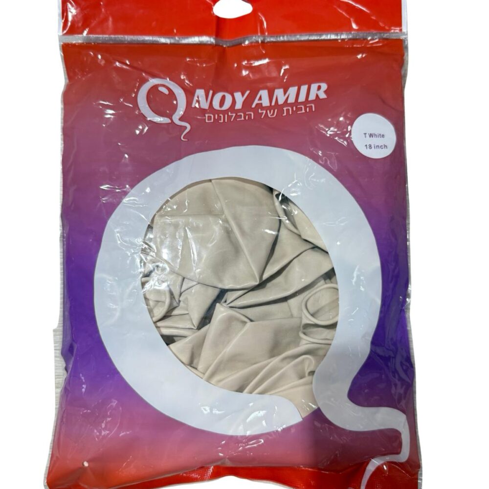 חבילת 25 בלוני גומי Twilight white 18 אינצ׳