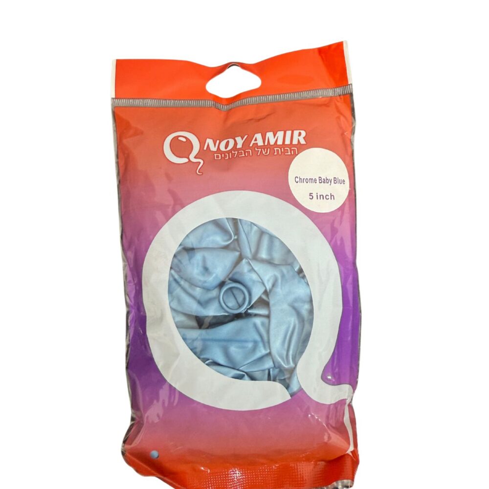 חבילת 50 בלוני גומי תכלת כרום 5 אינץ׳