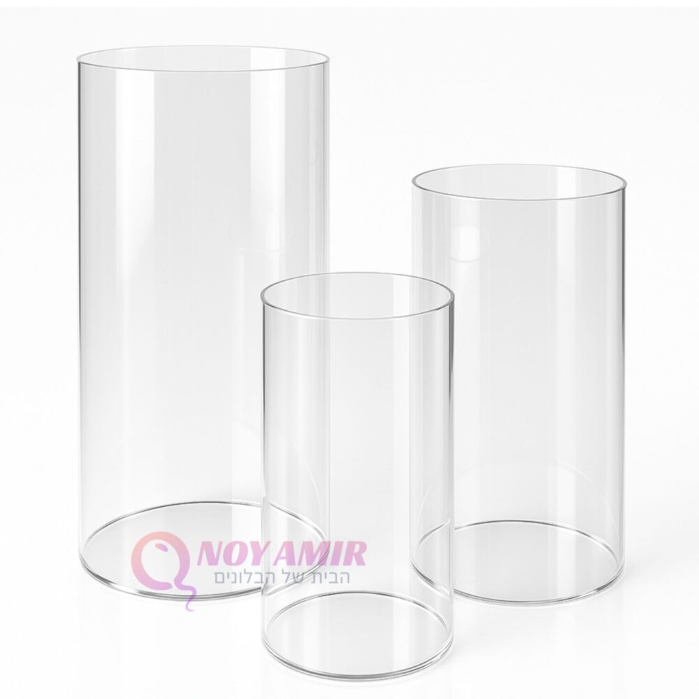 סט שליישית במות שקופות עגולות מפרספקט