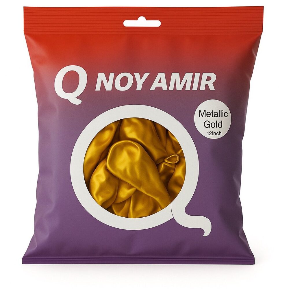 חבילת 100 בלוני גומי 12 אינצ׳ זהב מטאלי