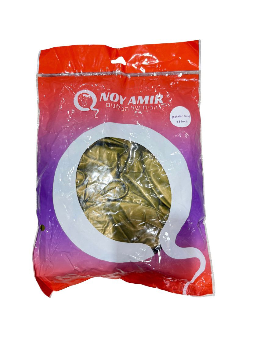 חבילת 25 בלוני גומי זהב מטאלי 18 אינץ
