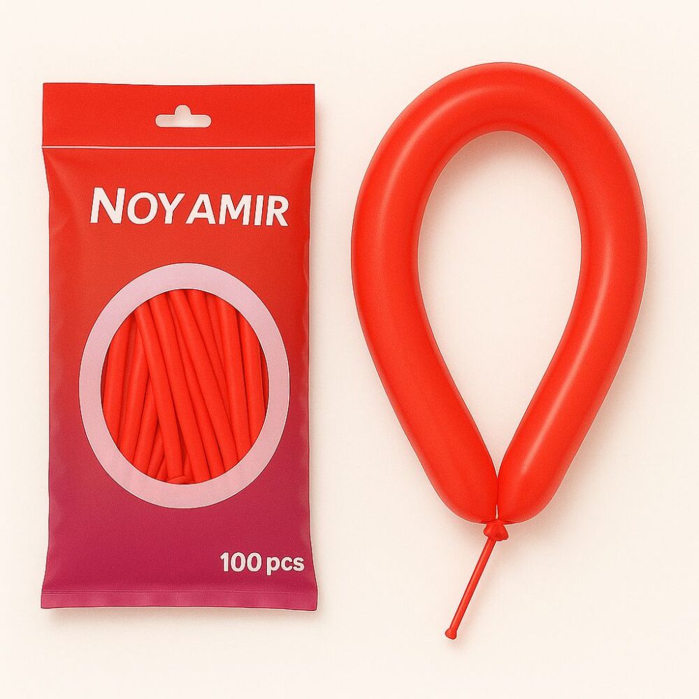 חבילת 100 בלוני נקניק 260׳  בצבע אדום