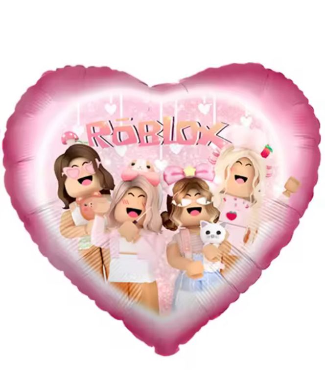 בלון מיילר 18 אינצ׳ לב ורוד רובלוקס