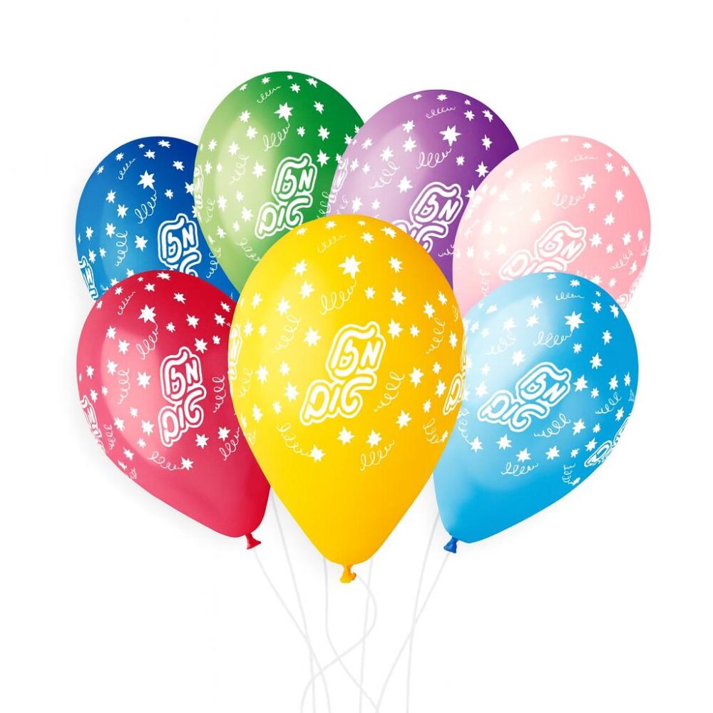 100 יח׳ גומי 12׳ מודפס מזל טוב מיקס צבעים