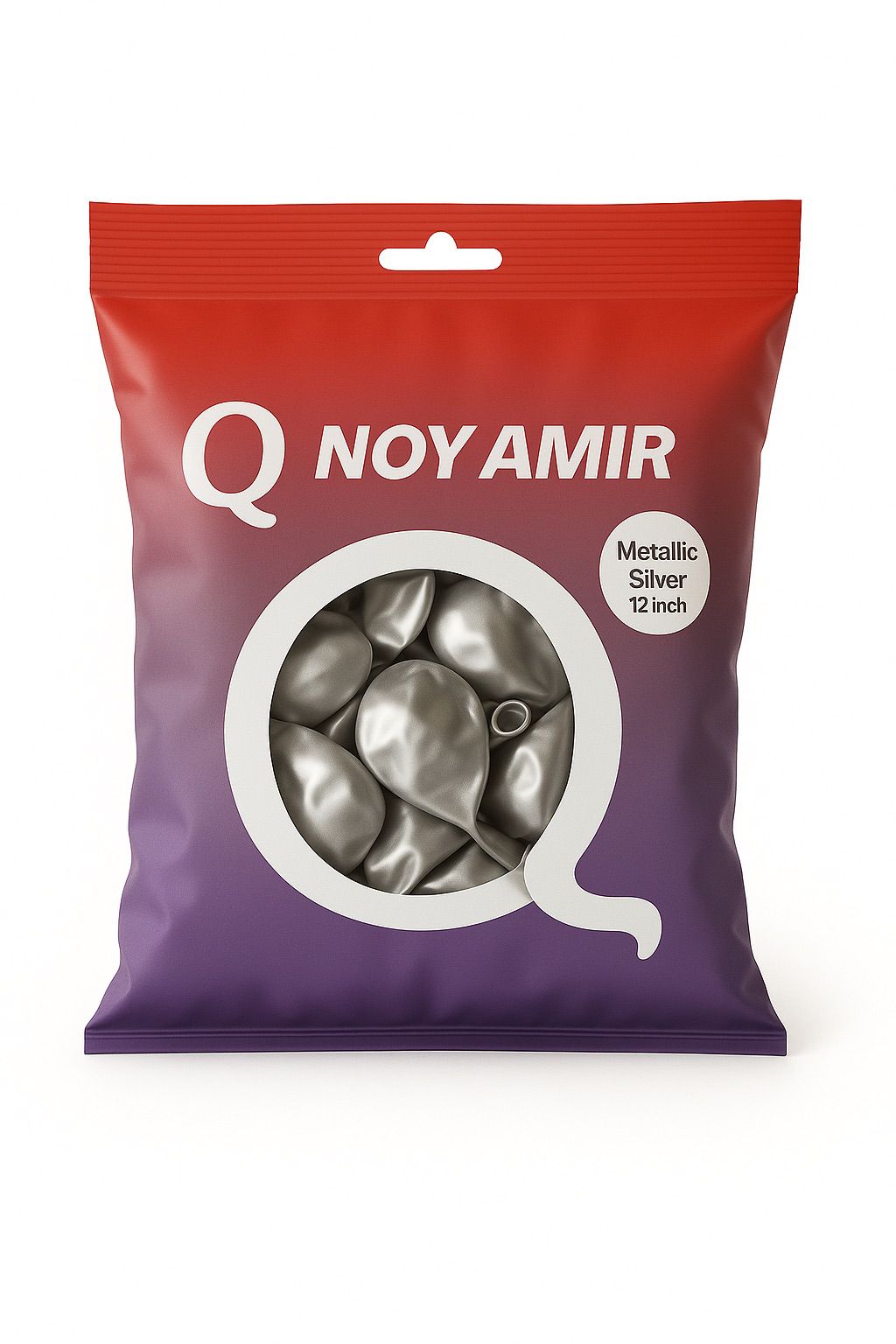 חבילת בלוני גומי 12׳ כסף מטאלי