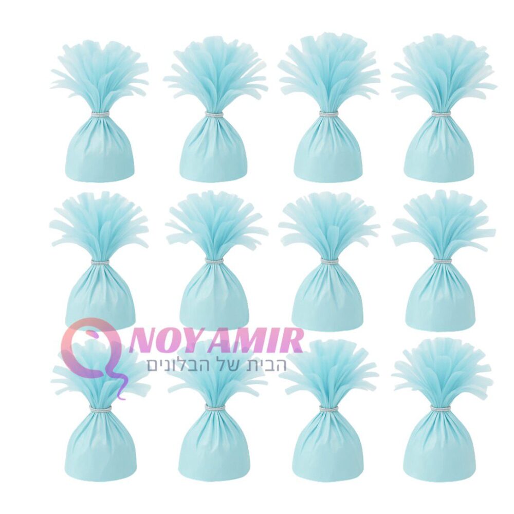 מארז של 12 יח׳ משקולות לבלונים בצבע תכלת מקרון