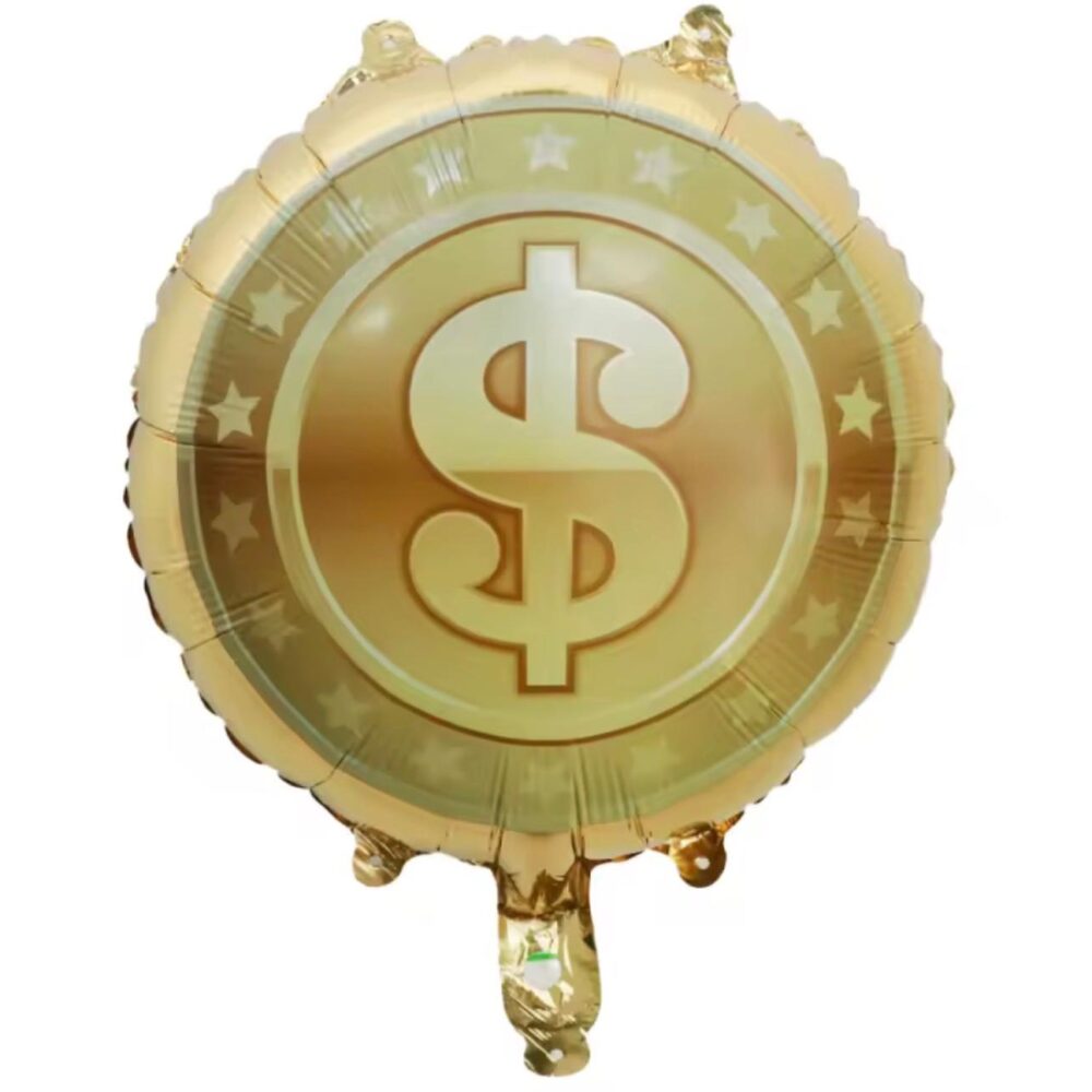 בלון מיילר 18׳ בצורת עיגול דולר זהב