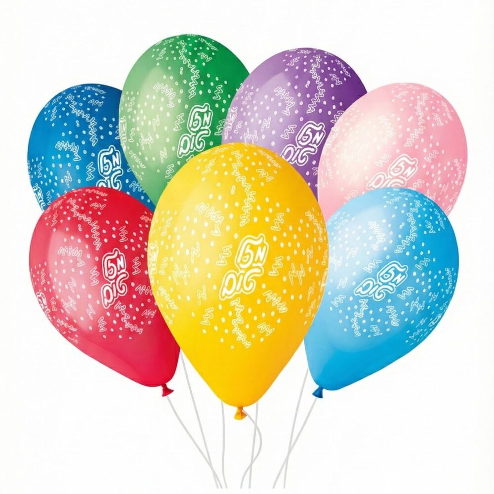 100 יח׳ גומי 12׳ מודפס מזל טוב מיקס צבעים