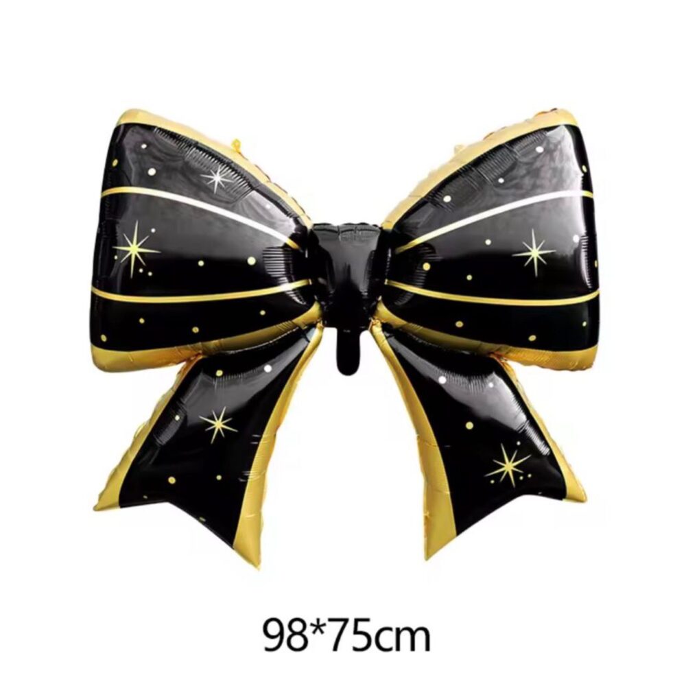 בלון מיילר פפיון שחור זהב מידה 98x75cm