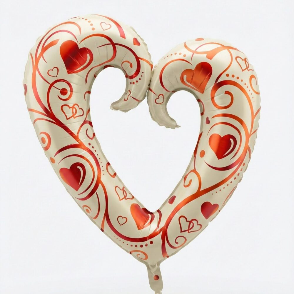 בלון מיילר 36 אינצ לב חלול דגם לבבות